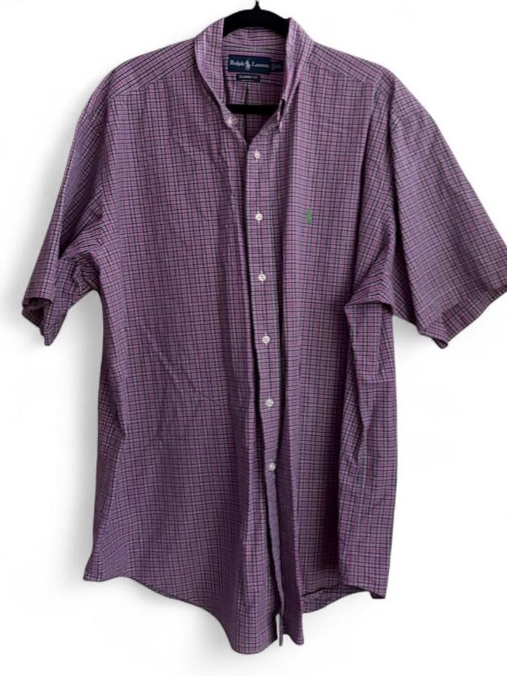 Ralph Lauren Classic Fit Plaid Short Sleeve Shirt Men XXL 100% Cotton